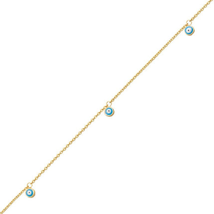 14K Gold Evil Eye Anklet