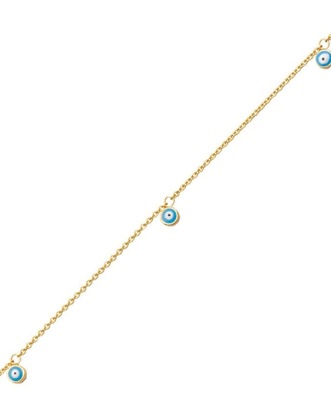 14K Gold Evil Eye Anklet
