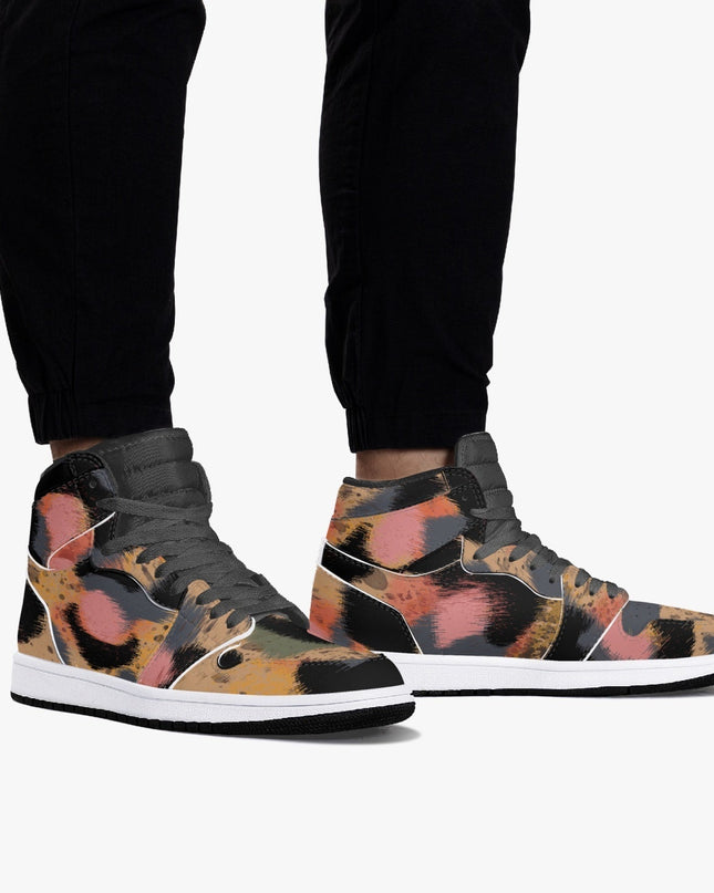 Jacki Easlick Leopard Print High-Top Leather Sneakers