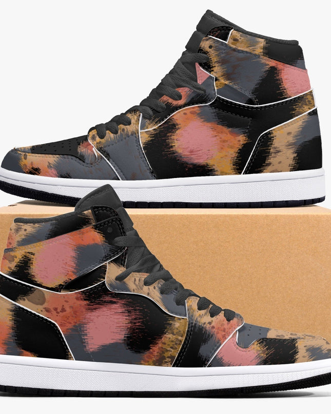 Jacki Easlick Leopard Print High-Top Leather Sneakers