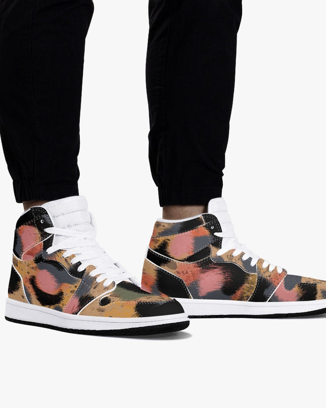 Jacki Easlick Leopard Print High-Top Leather Sneakers