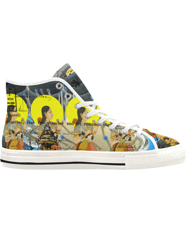1, 2, 3 V Women's All Over Print Canvas Sneakers