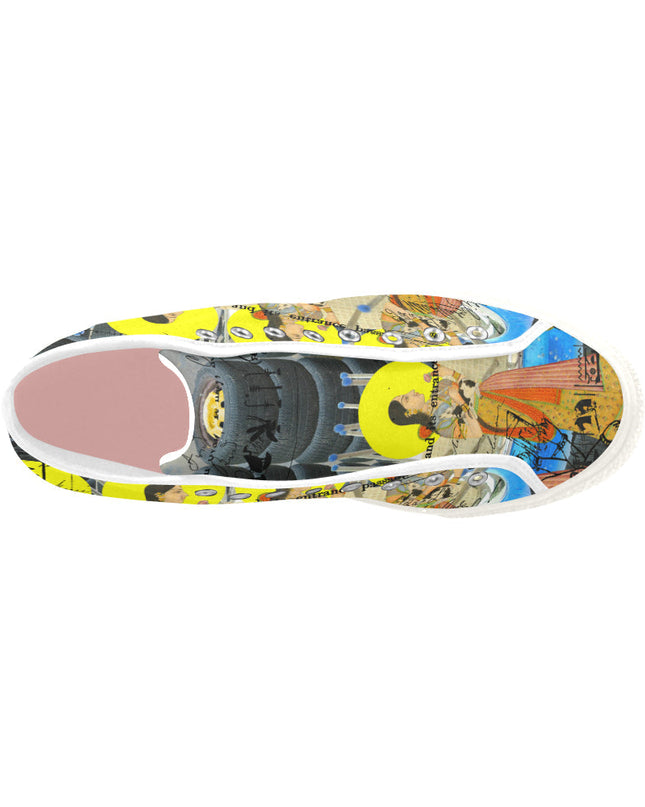 1, 2, 3 V Women's All Over Print Canvas Sneakers