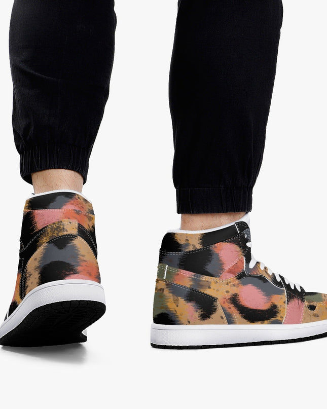 Jacki Easlick Leopard Print High-Top Leather Sneakers