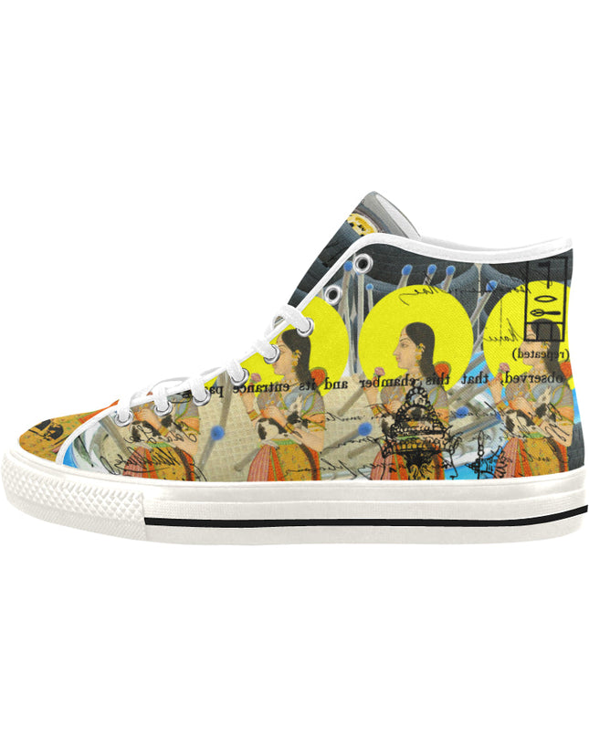 1, 2, 3 V Women's All Over Print Canvas Sneakers