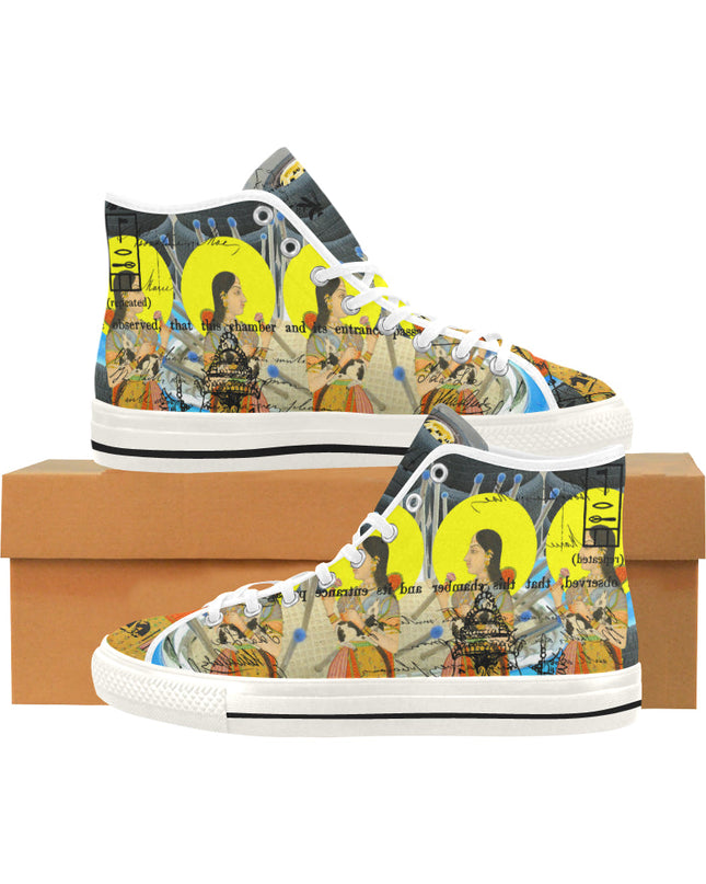1, 2, 3 V Women's All Over Print Canvas Sneakers