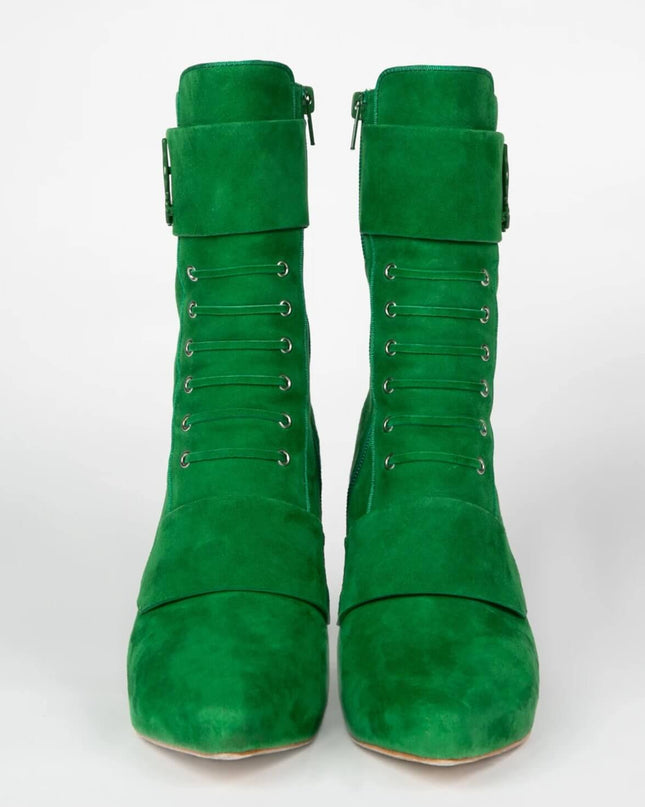 Michaela V Marta Green Suede Boots