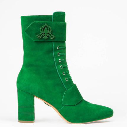 Michaela V Marta Green Suede Boots