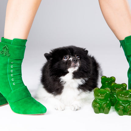 Michaela V Marta Green Suede Boots