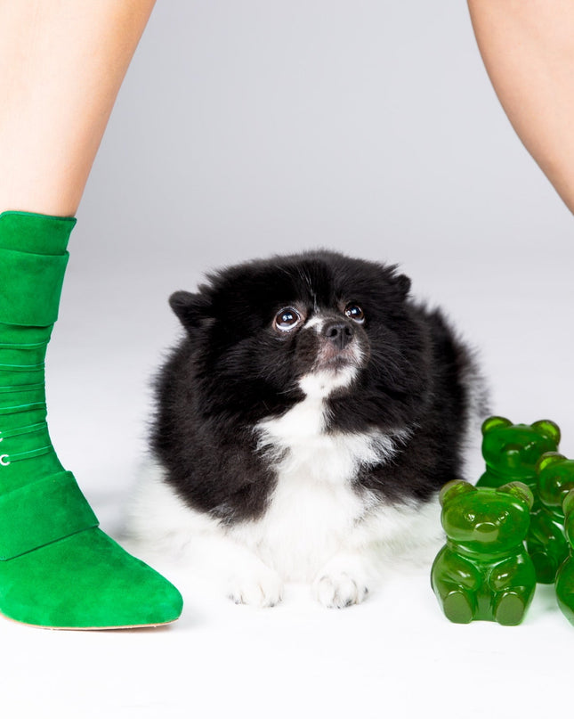 Michaela V Marta Green Suede Boots