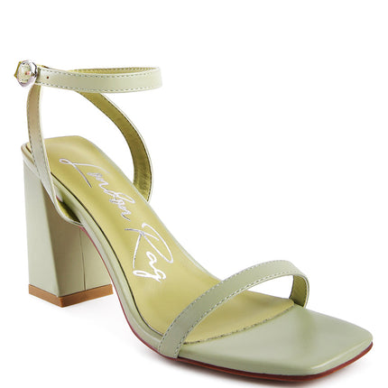 Mooncut Ankle Strap Block Heel Sandals