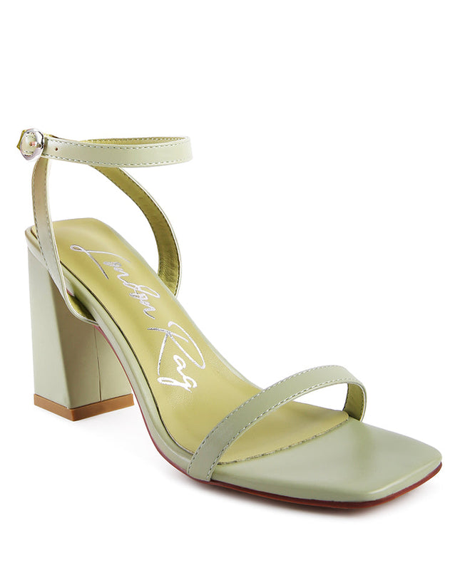 Mooncut Ankle Strap Block Heel Sandals