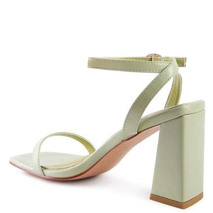 Mooncut Ankle Strap Block Heel Sandals