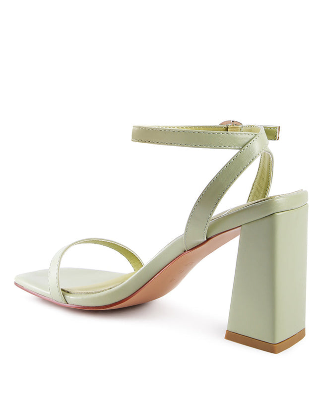 Mooncut Ankle Strap Block Heel Sandals