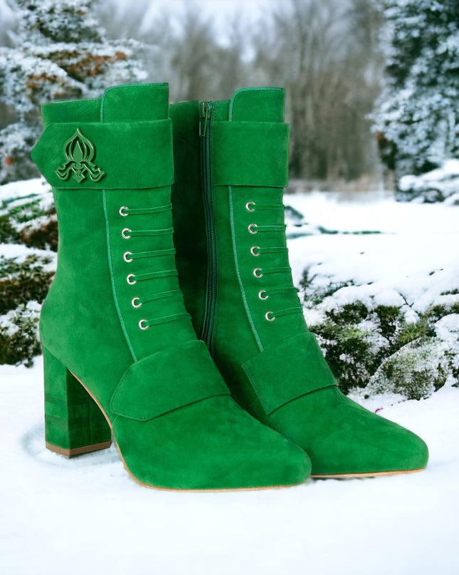 Michaela V Marta Green Suede Boots