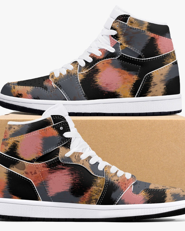 Jacki Easlick Leopard Print High-Top Leather Sneakers