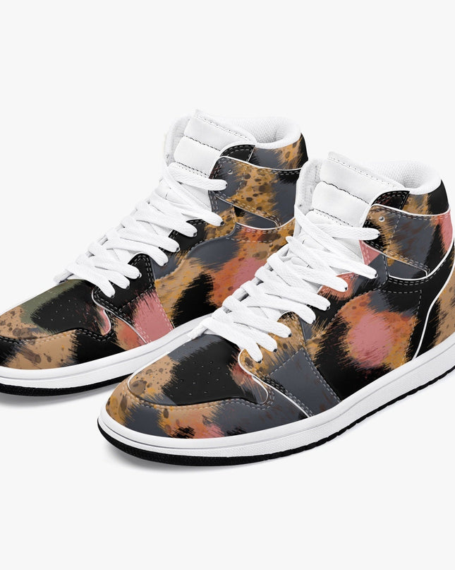 Jacki Easlick Leopard Print High-Top Leather Sneakers