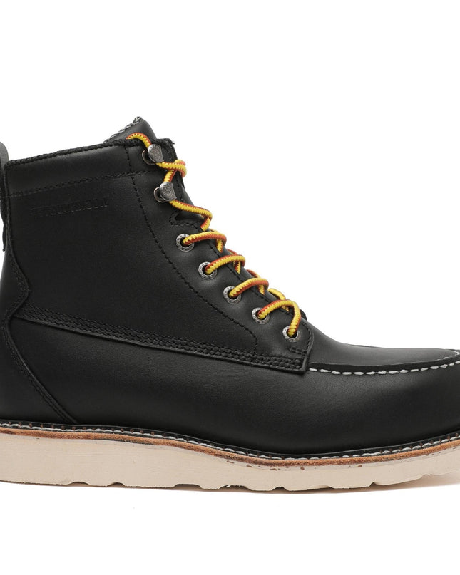 ROCKROOSTER Trinidad Men's 6 inch Black Steel Toe Wedge Work Boots