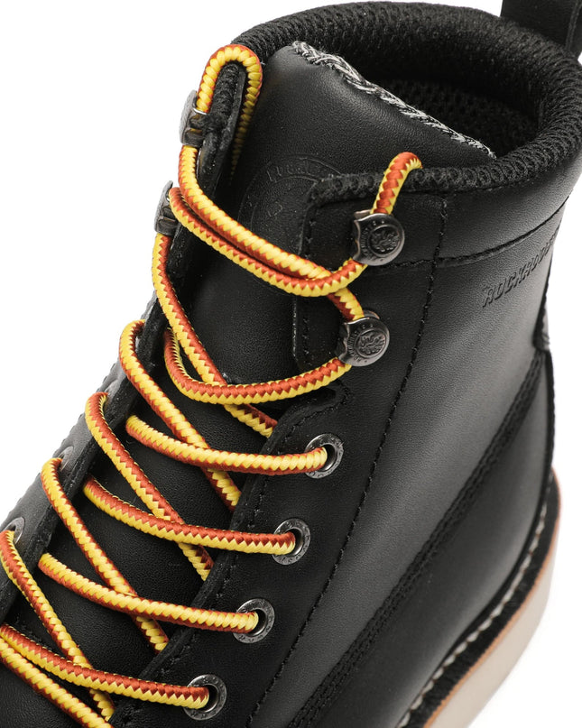 ROCKROOSTER Trinidad Men's 6 inch Black Steel Toe Wedge Work Boots